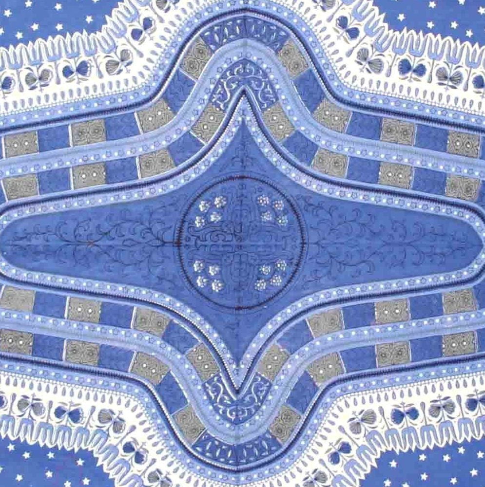 Handmade 100% Cotton Dashiki Tapestry Tablecloth Bedspread Coverlet Twin Blue - Sweet Us