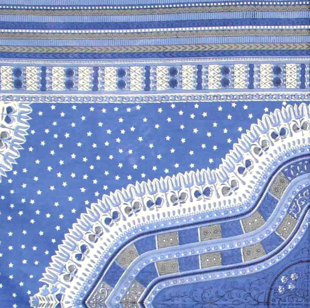 Handmade 100% Cotton Dashiki Tapestry Tablecloth Bedspread Coverlet Twin Blue - Sweet Us