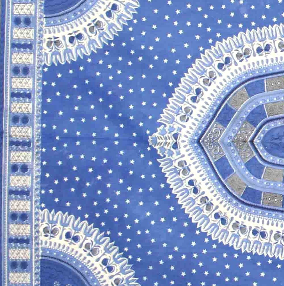 Handmade 100% Cotton Dashiki Tapestry Tablecloth Bedspread Coverlet Twin Blue - Sweet Us