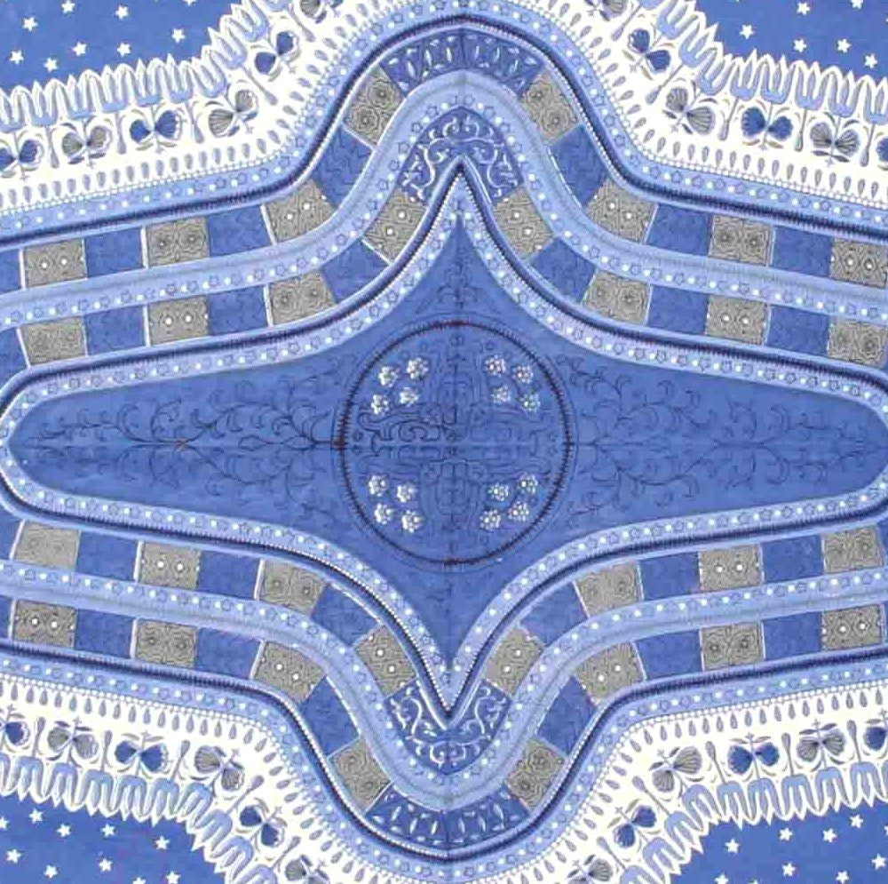 Handmade 100% Cotton Dashiki Tapestry Tablecloth Bedspread Coverlet Twin Blue - Sweet Us
