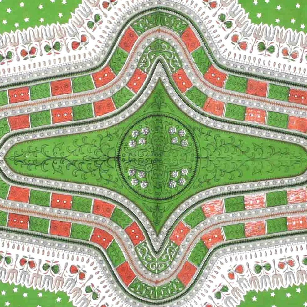 Handmade 100% Cotton Dashiki Tapestry Tablecloth Bedspread Coverlet Full Green - Sweet Us