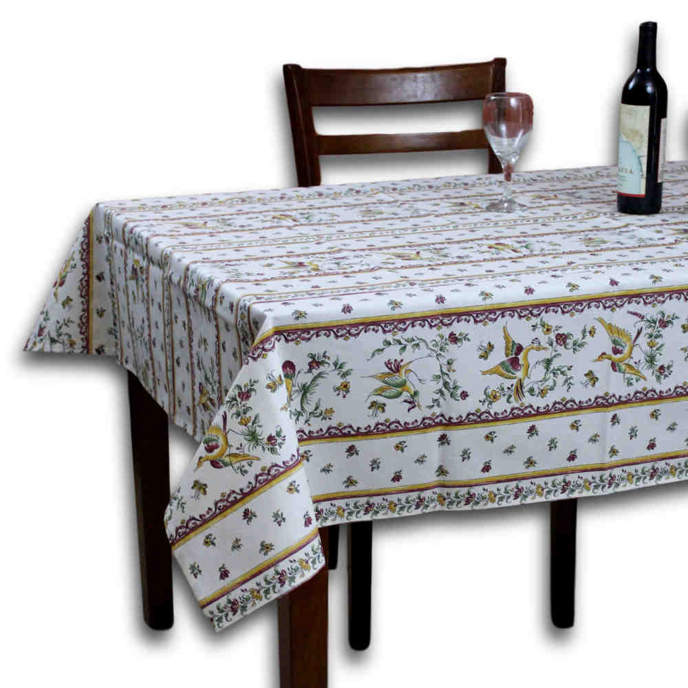 Wipeable Tablecloth Round & Rectangle Spillproof French Acrylic Coated Moustiers - Sweet Us