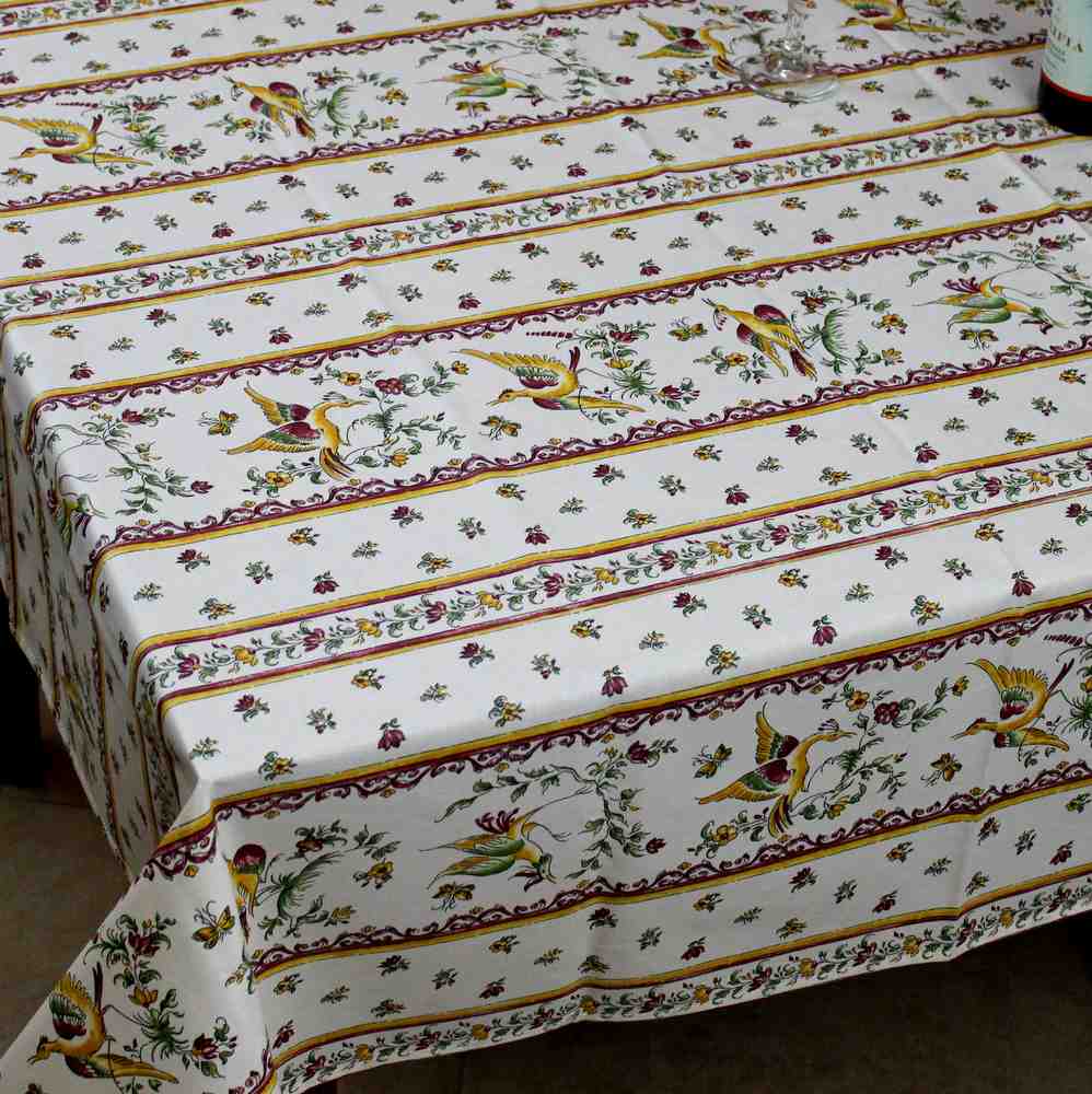 Wipeable Tablecloth Round & Rectangle Spillproof French Acrylic Coated Moustiers - Sweet Us