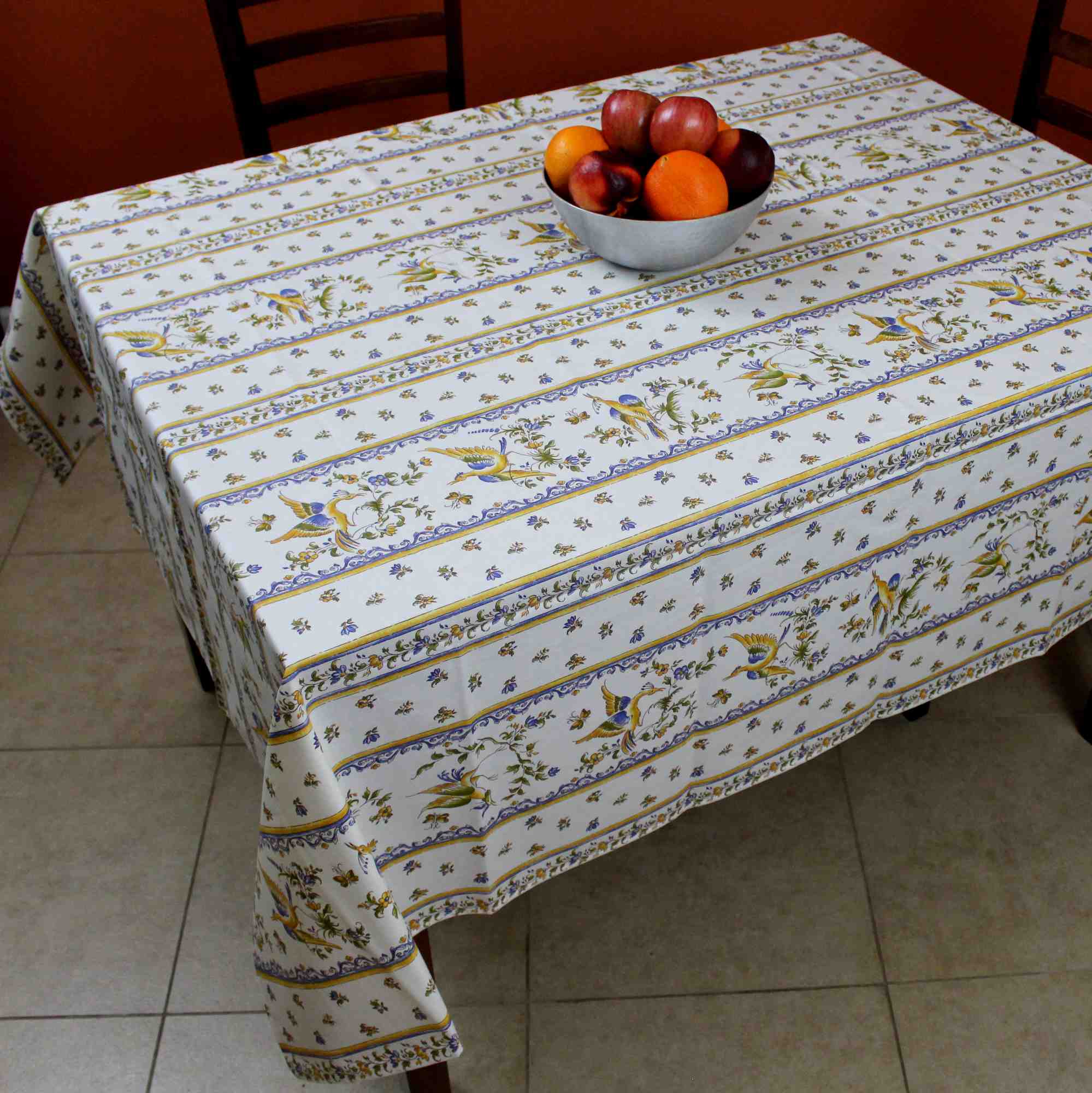 Wipeable Tablecloth Round & Rectangle Spillproof French Acrylic Coated Moustiers - Sweet Us