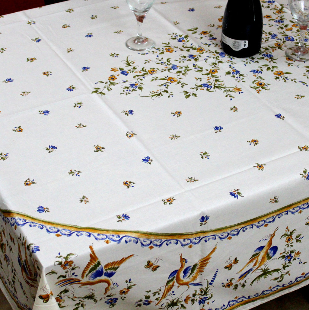Wipeable Tablecloth Round & Rectangle Spillproof French Acrylic Coated Moustiers - Sweet Us