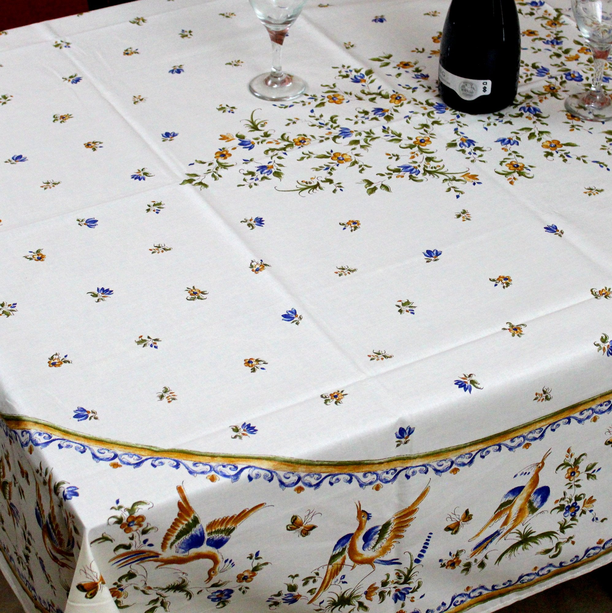 Wipeable Tablecloth Round & Rectangle Spillproof French Acrylic Coated Moustiers - Sweet Us