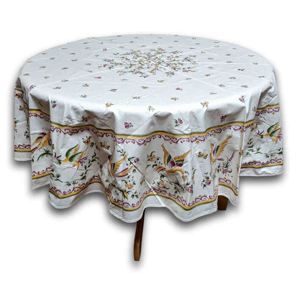 Wipeable Tablecloth Round & Rectangle Spillproof French Acrylic Coated Moustiers - Sweet Us