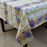 Wipeable Tablecloth French Provencal Acrylic Coated Cotton Rose Lavender White - Sweet Us