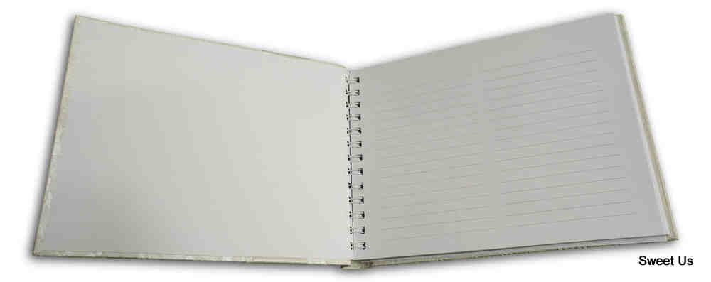 Handcrafted Recycled Paper Floral Book, Journal, Wedding Book, Photo Album White