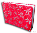 Recycled Paper Guest Book — Crimson Silver Filigree
