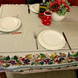 Wipeable Spill Resistant French Acrylic Coated Floral Tablecloth Rectangle