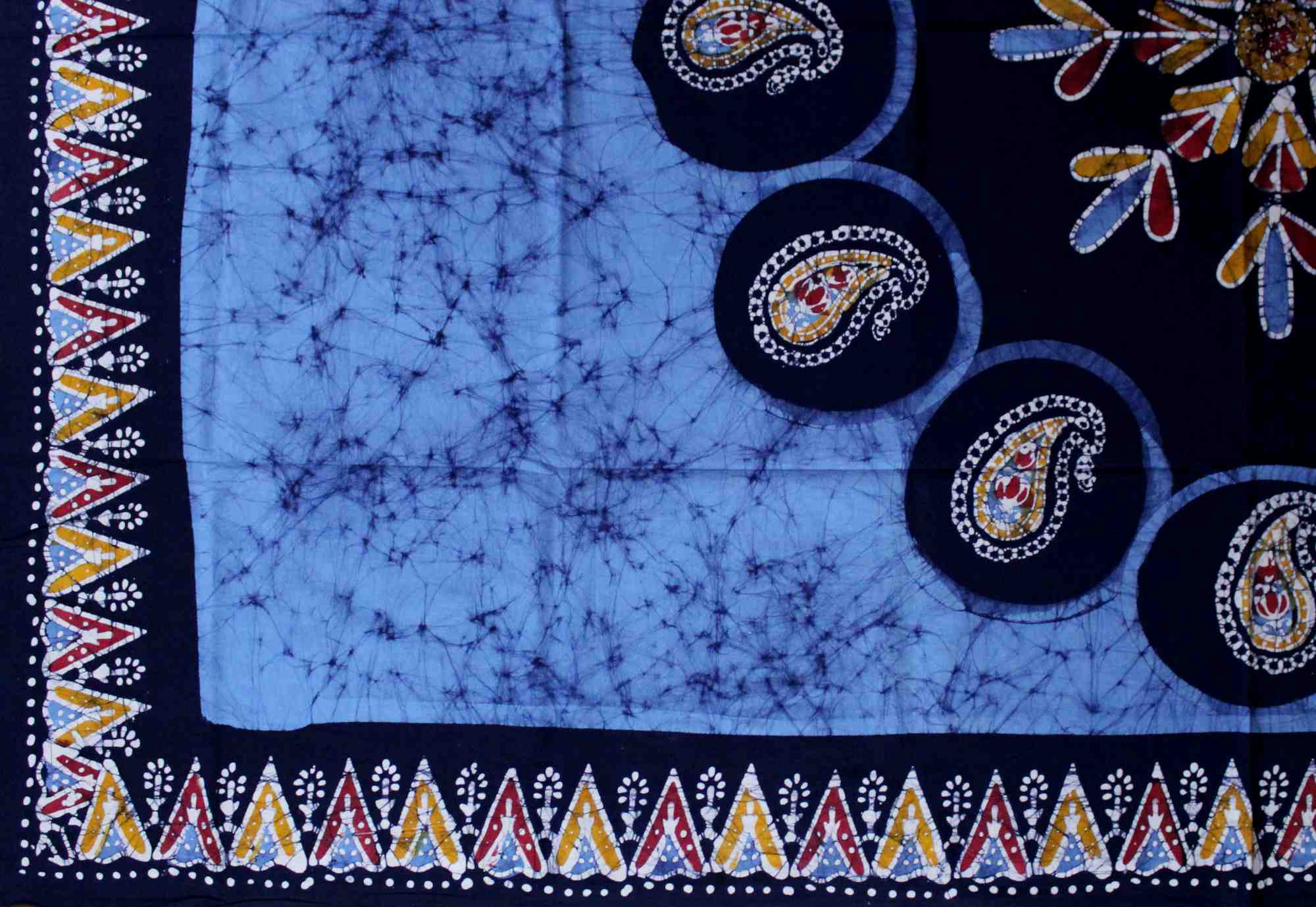 Cotton Multi Batik Paisley Floral Tablecloth Rectangle Round Square Linen Blue - Sweet Us