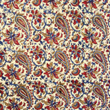 Block Print Floral Paisley Elephant Cotton Tablecloth Rectangle Blue Gold Red