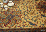 Cotton Block Print Paisley Floral Tablecloth for Rectangle Tables Blue Green Red