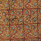 Cotton Vegetable Dye Hand Block Print Tablecloth Rectangle Red Gold Beige