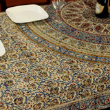 Kalamkari Cotton Block Print Floral Paisley Tablecloth Rectangle Blue Red