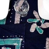 Cotton Batik Elephant Tablecloth Rectangle Blue Saffron Fabric Dining Linen