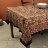 Cotton Block Print Tablecloth Elephant Red Rust Batik Kitchen Dining Linen