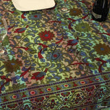 Cotton Sunflower Print Floral Tablecloth Rectangle Green Red Blue