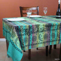 Cotton Celestial Print Floral Tablecloth Rectangle Green Dining Linen - Sweet Us