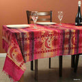 Cotton Celestial Print Floral Tablecloth Rectangle Red Dining Linen - Sweet Us