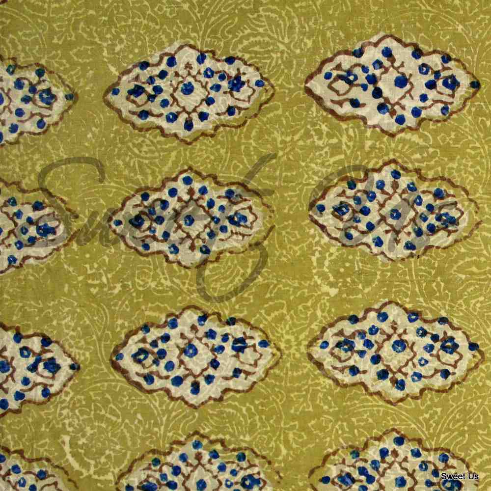 Block Print Bedspread Cotton Bed sheet Full Queen Rust Red Gold Blue