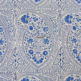 Princess Paisley Block Print Cotton Floral Tablecloth Rectangle, Serene Blue