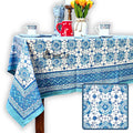 Cotton Springtime Splendor Tablecloth Collection, Ice Blue - Sweet Us