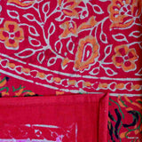 Block Print Tablecloth Rectangle Square Round Tables Floral Sanganer Cotton Red - Sweet Us