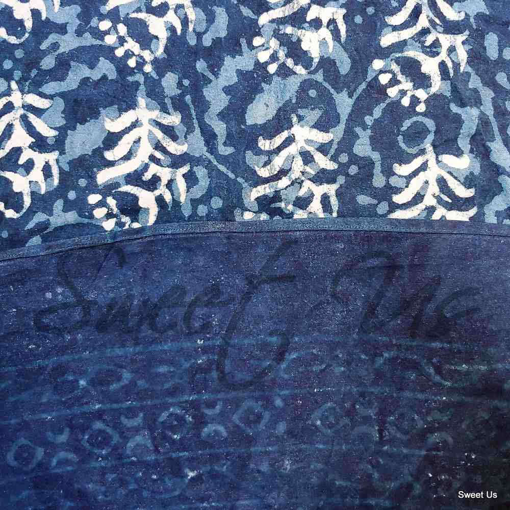 Block Print Tablecloth for Rectangle Square Round Tables Dabu Cotton Indigo Blue - Sweet Us