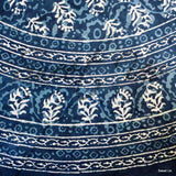 Block Print Tablecloth for Rectangle Square Round Tables Dabu Cotton Indigo Blue - Sweet Us