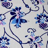 Block Print Floral Tablecloth for Rectangle Square Round Table Cotton Blue Pink