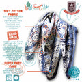 Batik Bloom Lightweight Floral Cotton Scarf — Shadow Blue - Sweet Us