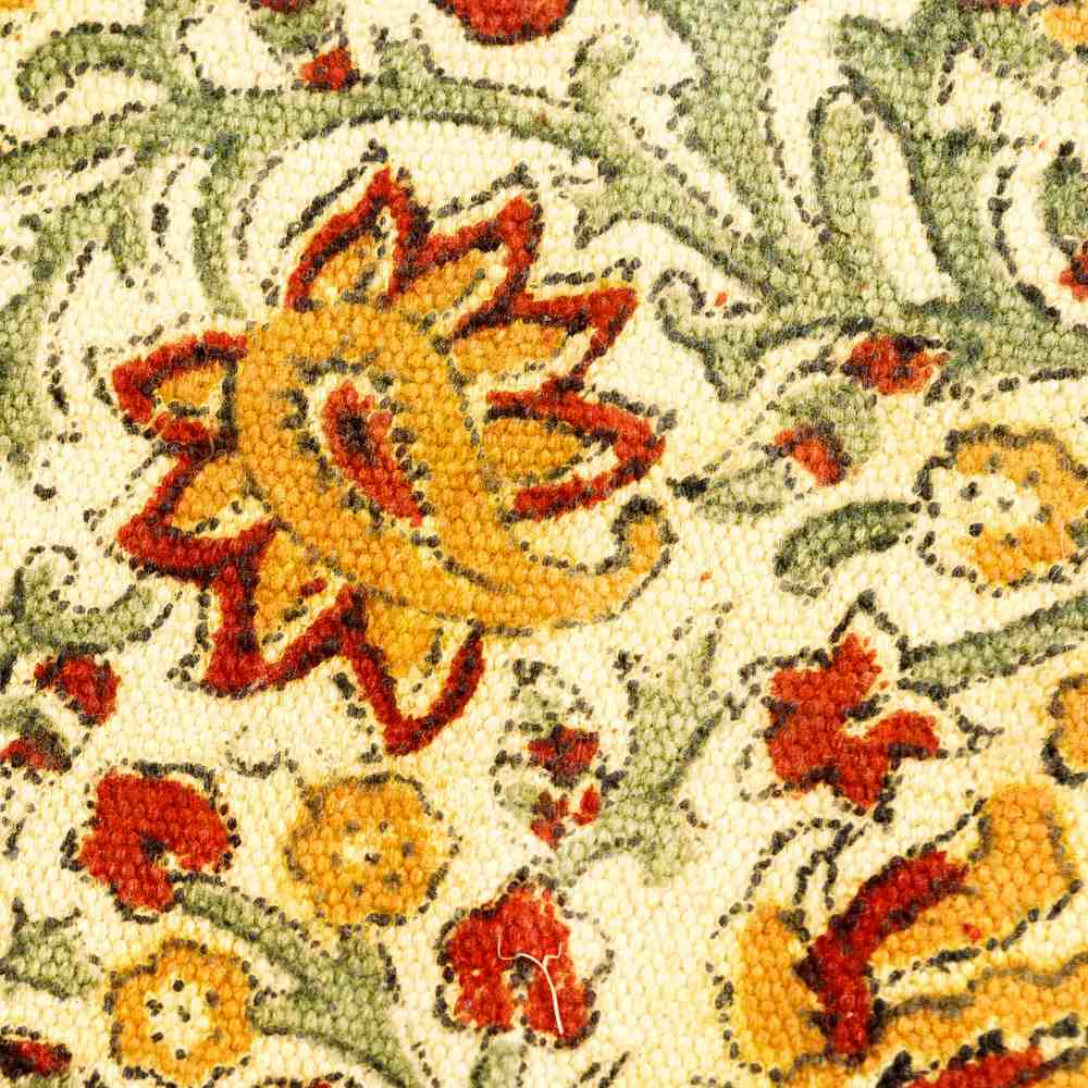 Hand Block Print Veggie Dye Bohemian Area Rugs Living Bedroom Chrysum Floral Rug - Sweet Us