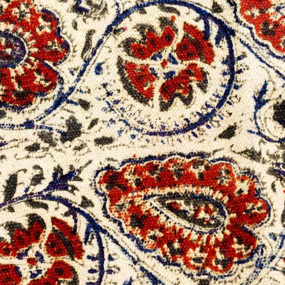 Hand Block Veggie Dye Bohemian Area Rugs Living Bedroom Anthurium Floral Rug - Sweet Us