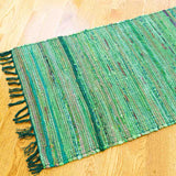 Handmade Bohemian Braid Area Rugs Recycled Striped Living Bedroom Carpet Rag Rug - Sweet Us