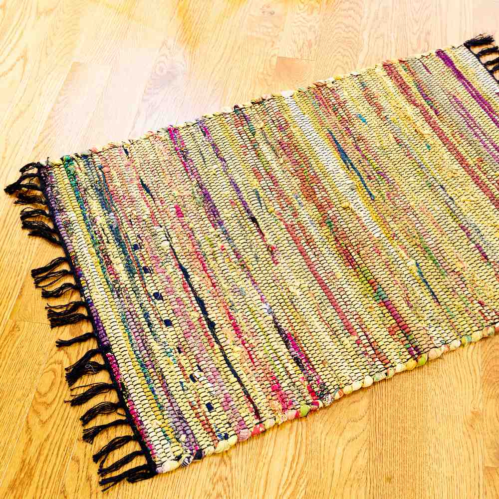 Handmade Bohemian Braid Area Rugs Recycled Striped Living Bedroom Carpet Rag Rug - Sweet Us
