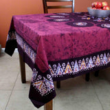 Cotton Multi Batik Paisley Floral Tablecloth Rectangle 60x90 Green Red Purple - Sweet Us