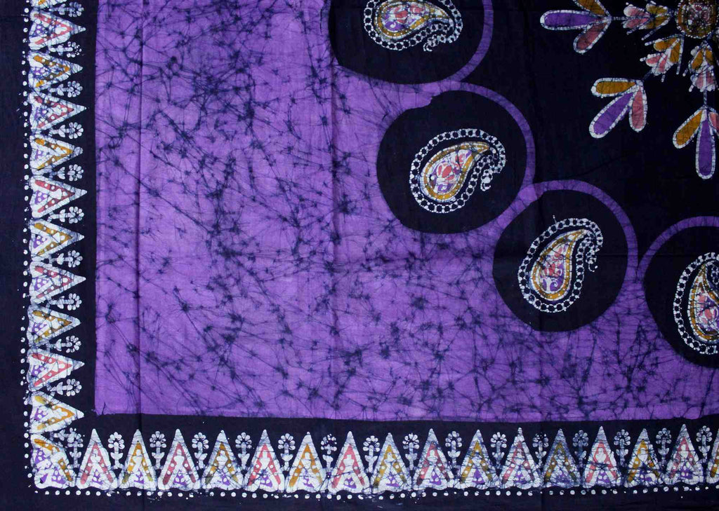 Cotton Multi Batik Paisley Floral Tablecloth Rectangle 60x90 Green Red Purple - Sweet Us