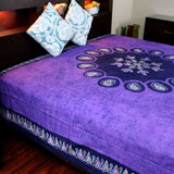 Multi Batik Cotton Paisley Floral Tapestry Wall Hanging Bedspread Purple Twin - Sweet Us