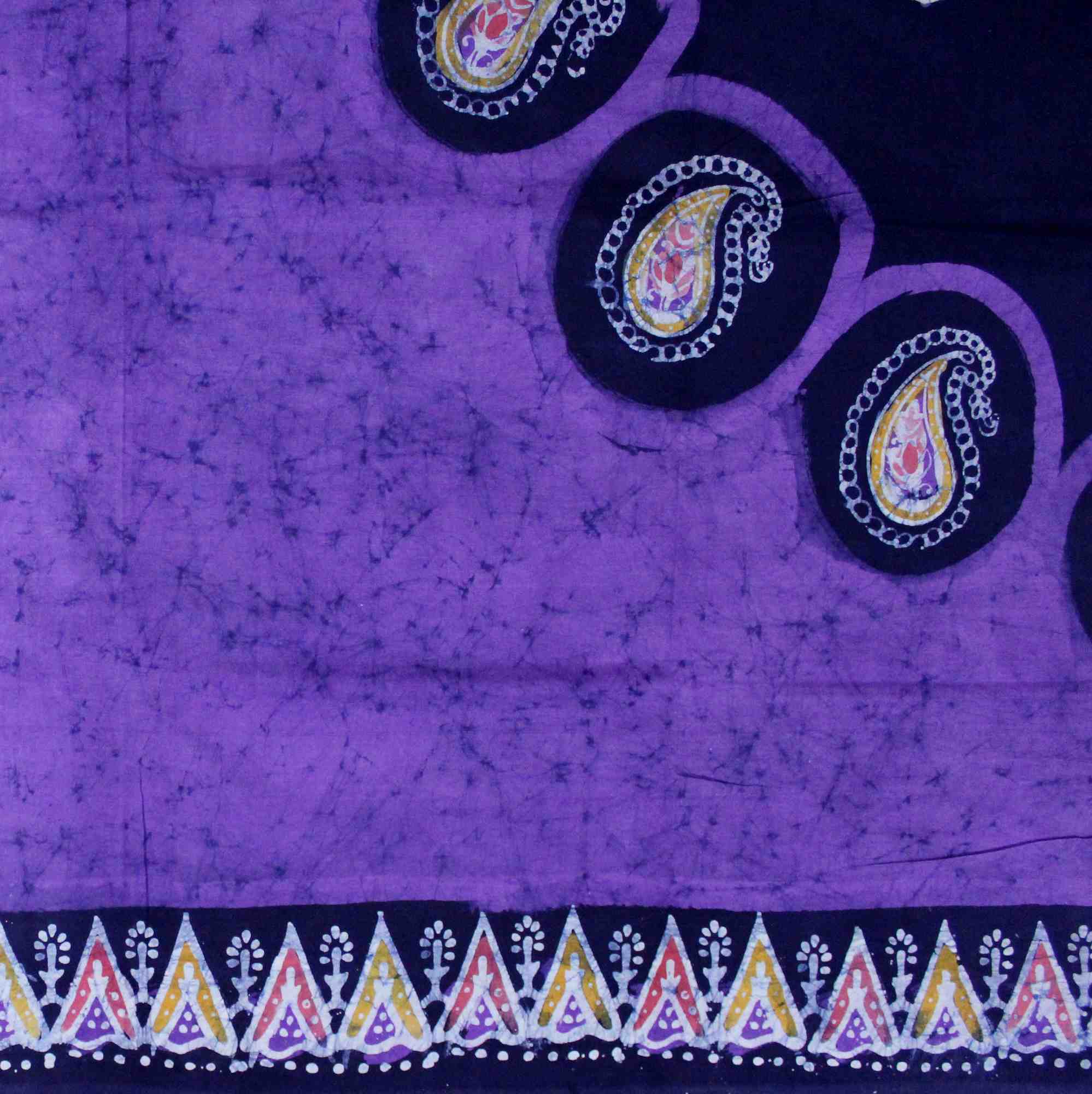 Multi Batik Cotton Paisley Floral Tapestry Wall Hanging Bedspread Purple Twin - Sweet Us