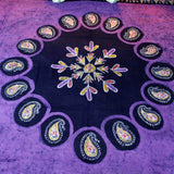 Multi Batik Cotton Paisley Floral Tapestry Wall Hanging Bedspread Purple Twin - Sweet Us
