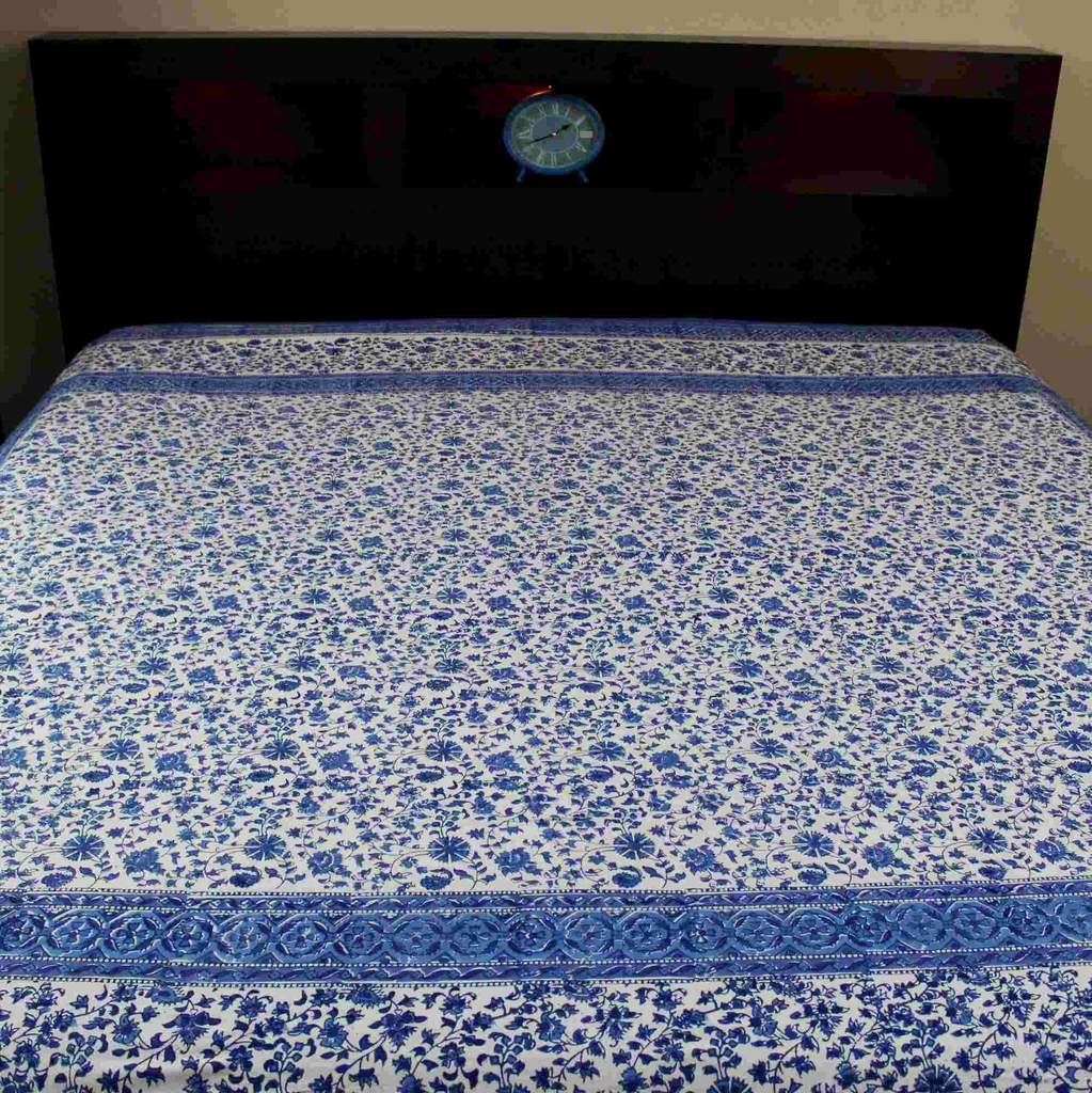 Cotton Rajasthan Block Print Tapestry Wall Hanging Tablecloth Spread Twin Full - Sweet Us