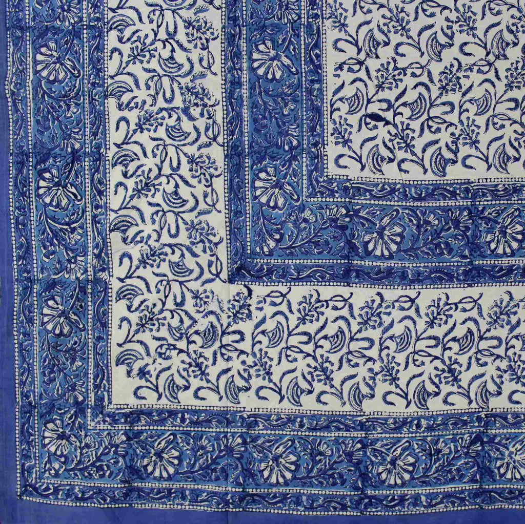 Handmade Cotton Rajasthan Block Print Tapestry Throw Tablecloth Coverlet Twin & Full - Sweet Us