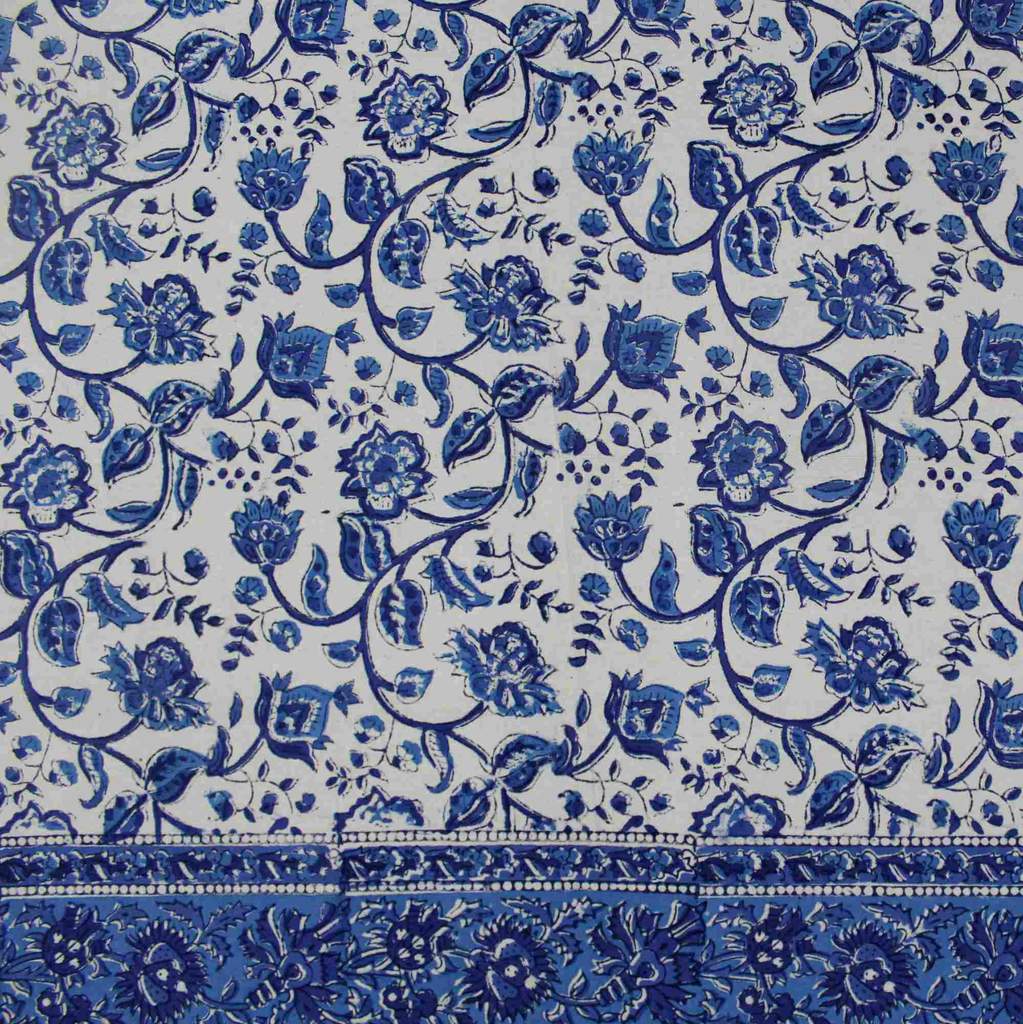 Handmade Cotton Rajasthan Block Print Tapestry Throw Tablecloth Coverlet Twin Full - Sweet Us