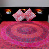 Cotton Sanganer Floral Mandala Tapestry Wall Hanging Bedspread Twin Queen Red - Sweet Us