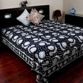 Handmade 100% Cotton Celestial Sun Moon & Star Tapestry Coverlet Black White Full & Queen - Sweet Us