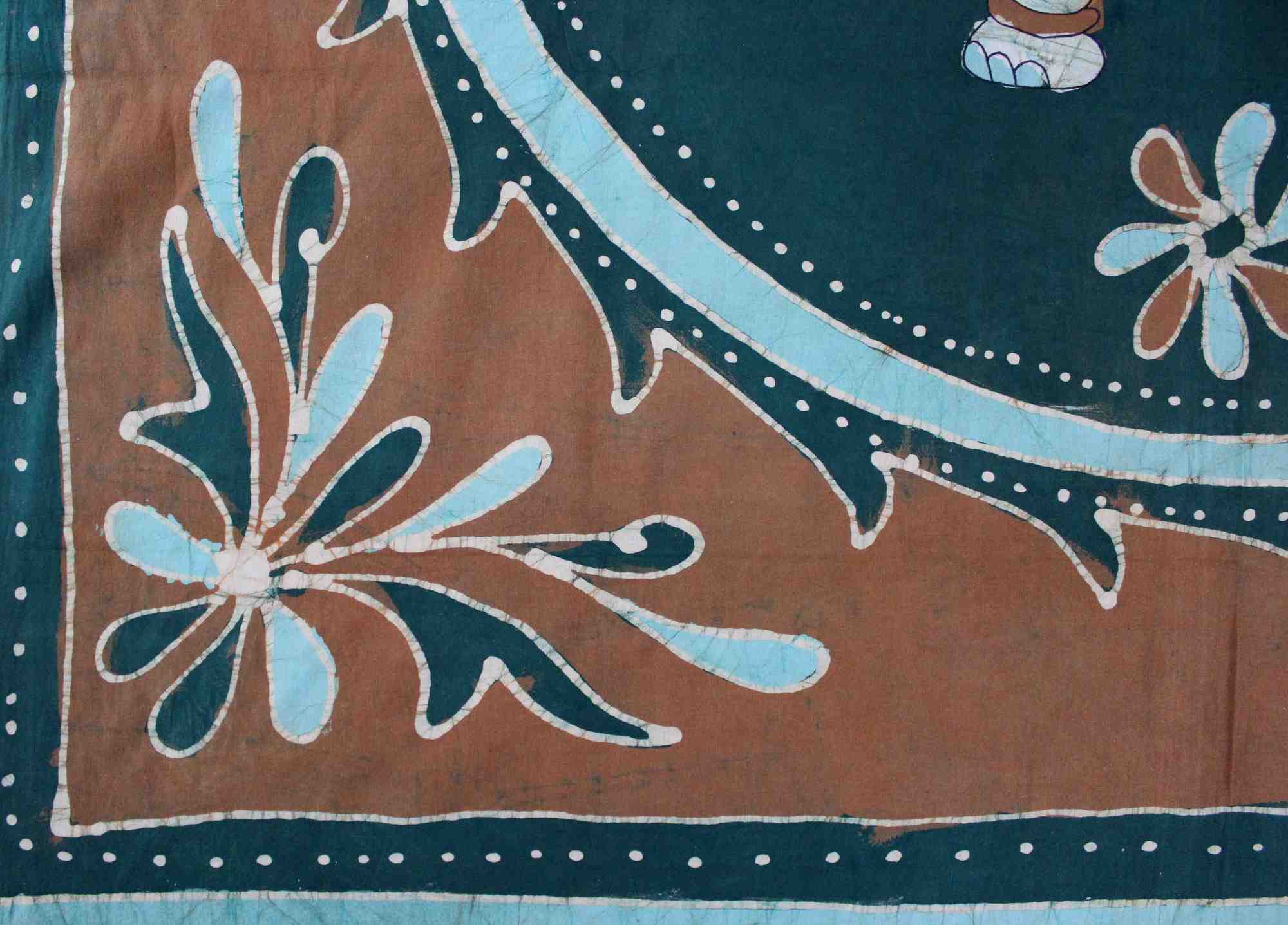 Batik Elephant Mandala Rectangular Tablecloth 60 x 90 inches Red Brown Handmade Cotton Table Linen - Sweet Us