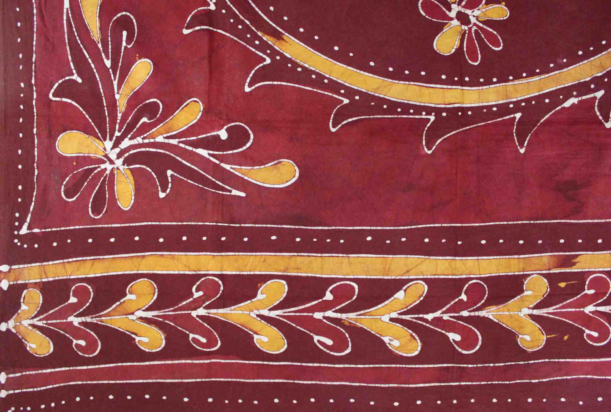 Batik Elephant Mandala Rectangular Tablecloth 60 x 90 inches Red Brown Handmade Cotton Table Linen - Sweet Us