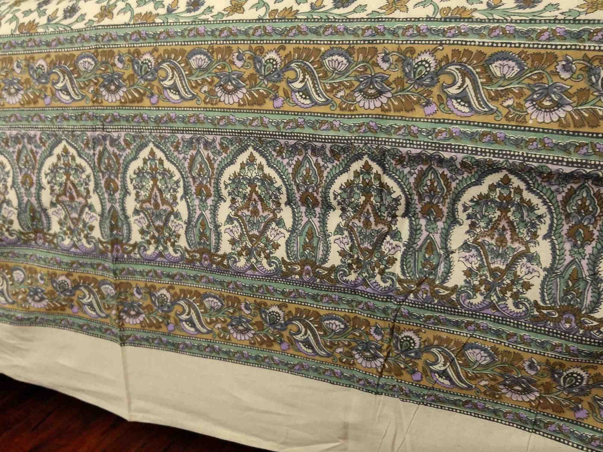 Handmade 100% Cotton Turkish Floral Tapestry Tablecloth Coverlet Spread 70x106 - Sweet Us